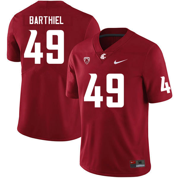 Men #49 Gavin Barthiel Washington State Cougars College Football Jerseys Sale-Crimson